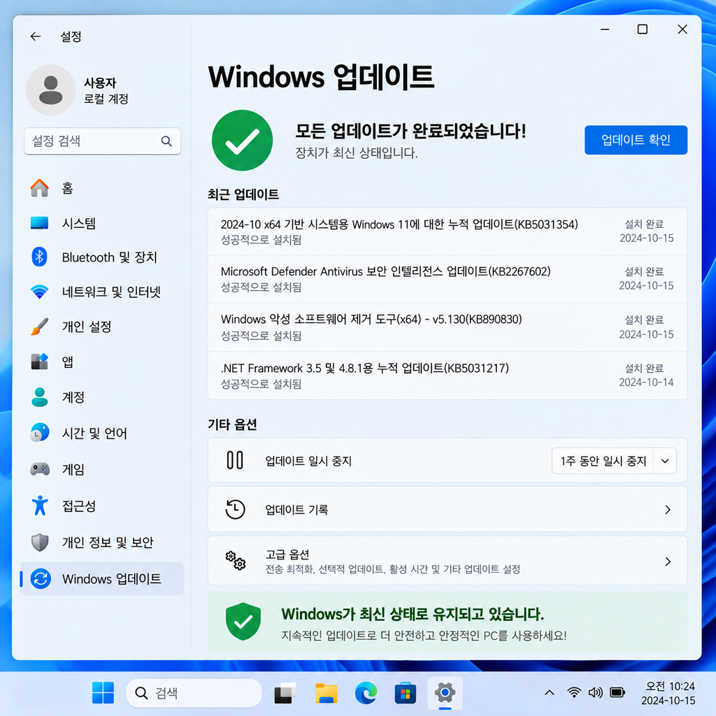 Windows 업데이트를 다시 실행하세요