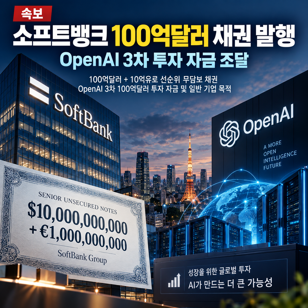 소프트뱅크 OpenAI 투자 100억달러｜채권 발행으로 3차 투자 자금 조달