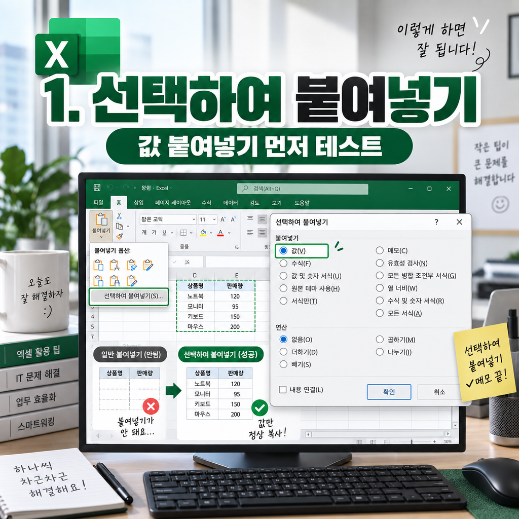 선택하여 붙여넣기부터 사용해보기
