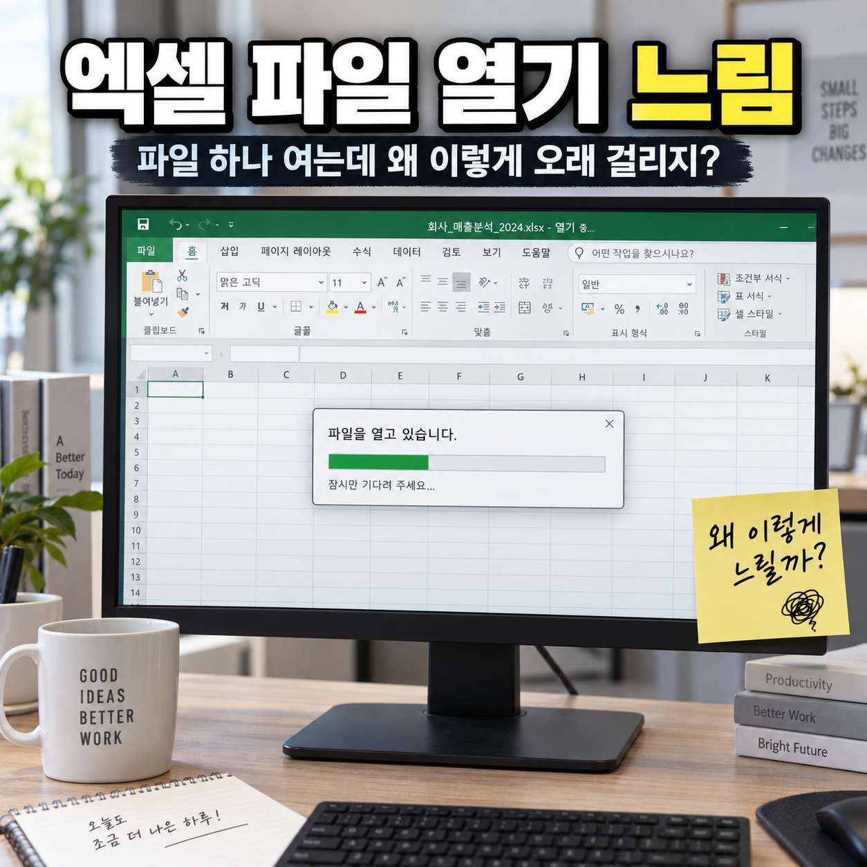 엑셀 파일 열기 느림｜파일 하나 여는데 오래 걸릴 때 해결 8가지