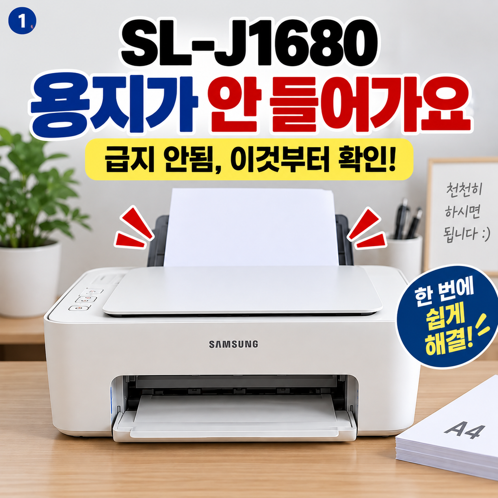 삼성 SL-J1680 용지가 안 들어갈 때｜급지 안됨 쉽게 해결