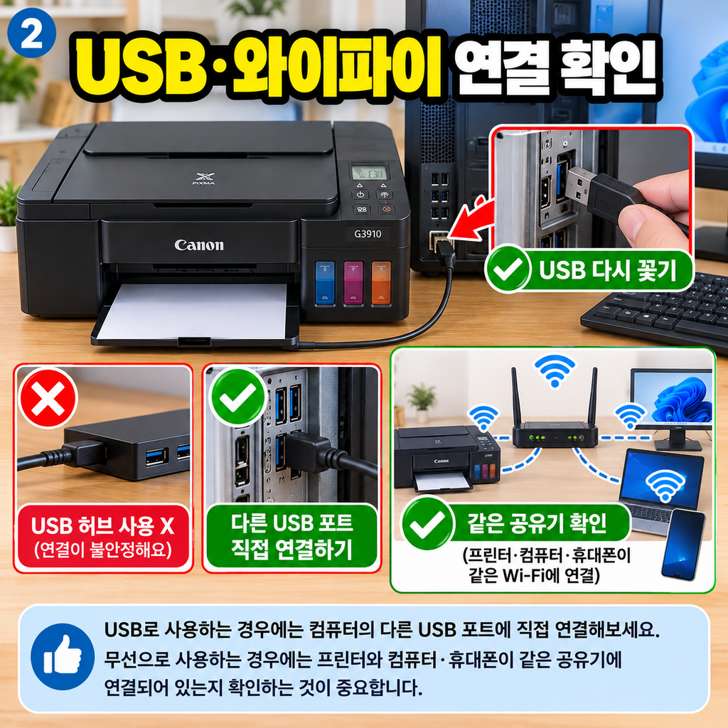 캐논 G3910 스캔 안됨｜인쇄는 되는데 스캔만 안 될 때 해결