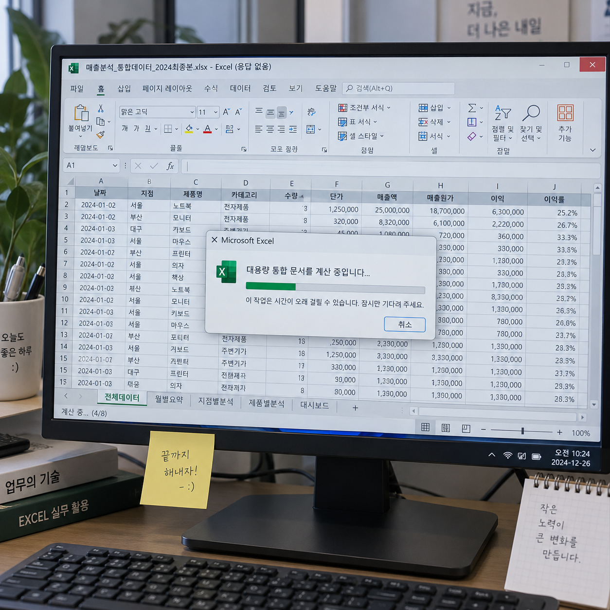엑셀 응답 없음 해결 8가지｜갑자기 멈추고 먹통될 때